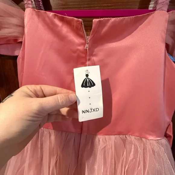 Elegant Pink Floral Dress kids - Picture 5 of 6